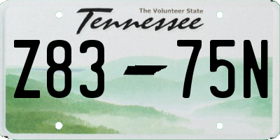 TN license plate Z8375N