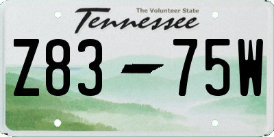 TN license plate Z8375W