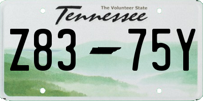 TN license plate Z8375Y