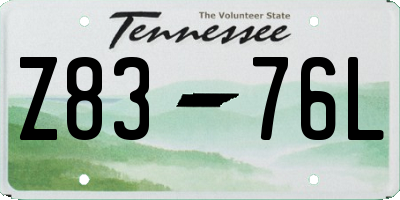 TN license plate Z8376L
