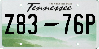 TN license plate Z8376P