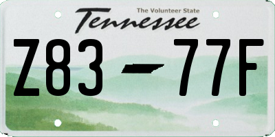 TN license plate Z8377F