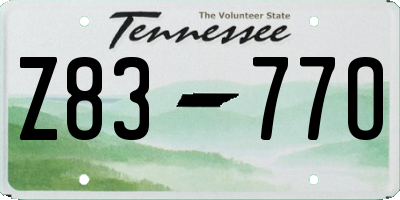 TN license plate Z8377O