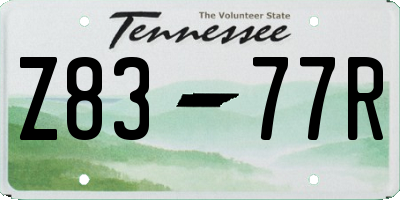 TN license plate Z8377R