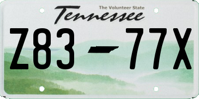 TN license plate Z8377X