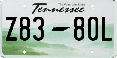 TN license plate Z8380L