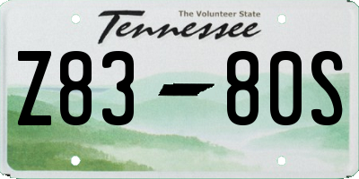 TN license plate Z8380S