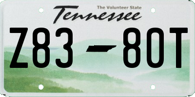 TN license plate Z8380T