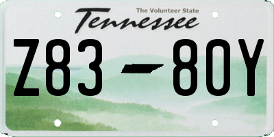 TN license plate Z8380Y