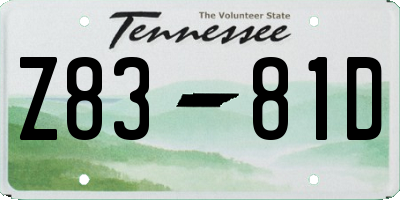TN license plate Z8381D