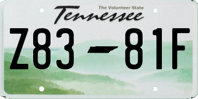 TN license plate Z8381F
