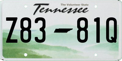 TN license plate Z8381Q