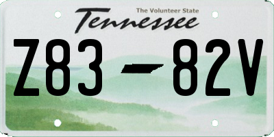 TN license plate Z8382V