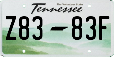 TN license plate Z8383F