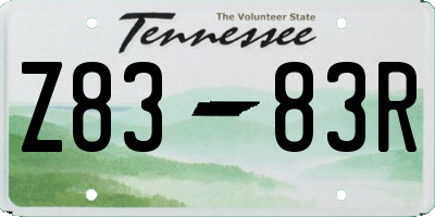 TN license plate Z8383R