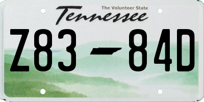 TN license plate Z8384D