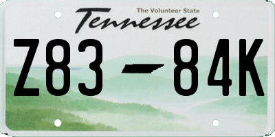 TN license plate Z8384K