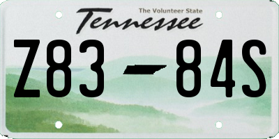 TN license plate Z8384S