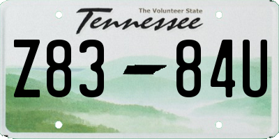 TN license plate Z8384U