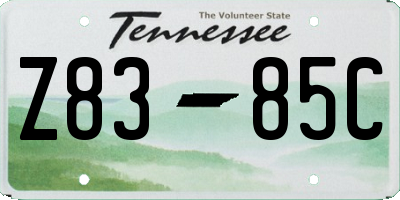 TN license plate Z8385C