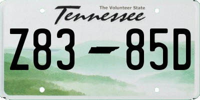 TN license plate Z8385D