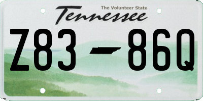 TN license plate Z8386Q
