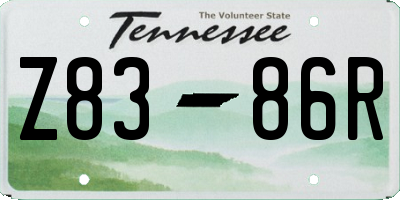 TN license plate Z8386R