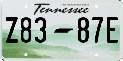 TN license plate Z8387E