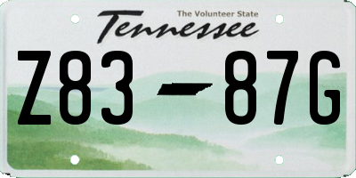 TN license plate Z8387G