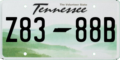 TN license plate Z8388B