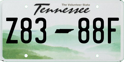 TN license plate Z8388F