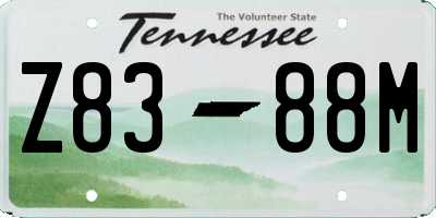 TN license plate Z8388M