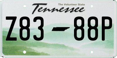 TN license plate Z8388P
