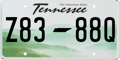 TN license plate Z8388Q