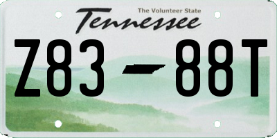 TN license plate Z8388T