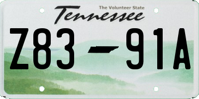 TN license plate Z8391A