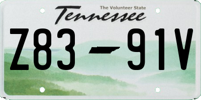 TN license plate Z8391V