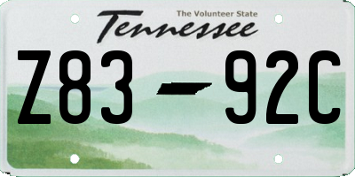 TN license plate Z8392C