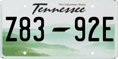 TN license plate Z8392E