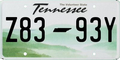 TN license plate Z8393Y