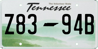 TN license plate Z8394B