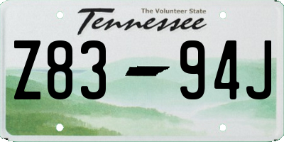 TN license plate Z8394J