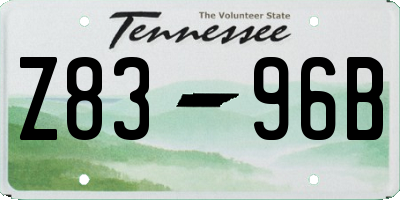 TN license plate Z8396B
