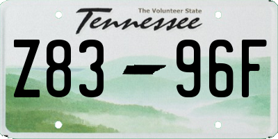 TN license plate Z8396F