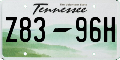 TN license plate Z8396H