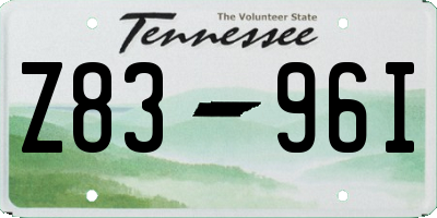 TN license plate Z8396I