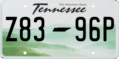 TN license plate Z8396P