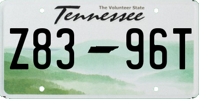 TN license plate Z8396T
