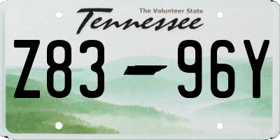 TN license plate Z8396Y