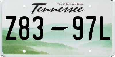TN license plate Z8397L